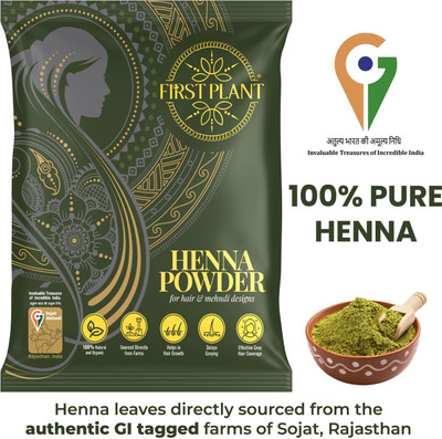 FIRST PLANT Premium Rajasthani HENNA POWDER, ORGANIC Henna for Hair Colour and Hair Care(350 g)