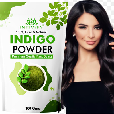 INTIMIFY Indigo Leaves Powder For Deep, Rich, Black Hair Colour and Covering Grey Hair(100 g)