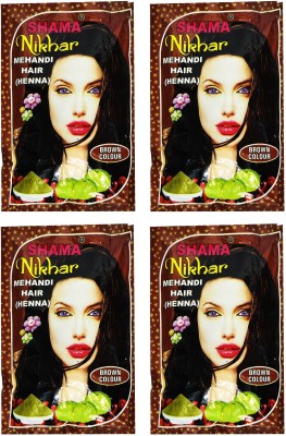 Shama Nikhar Henna Mehandi Hair Brown Colour - Pack Of 4(45 g)