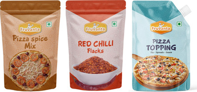 Fruvanta Pizza Topping(100g),Red Chilli/Perprica(50g) & Pizza Spice mix (50g).(Pack of 3)(200 g)