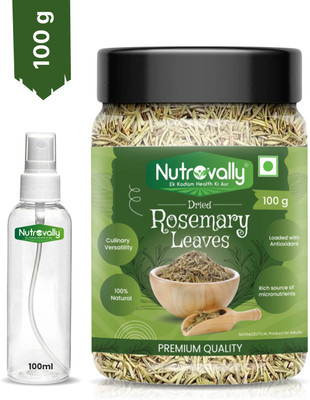 NutroVally Dried Rosemary Leaves for Hair Growth, Crushed Leaves Seasonings + Spray Bottle(100 g)