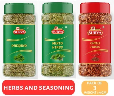 Surya OREGANO,MIXED HERBS AND CHILLI FLAKES 75gm(75 g)