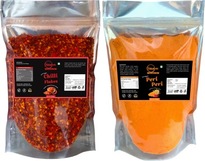 Tikhalwale Tikhalwale Pack of Chilli Flakes 300gm and Peri Peri 400gm Pouch(700 g)