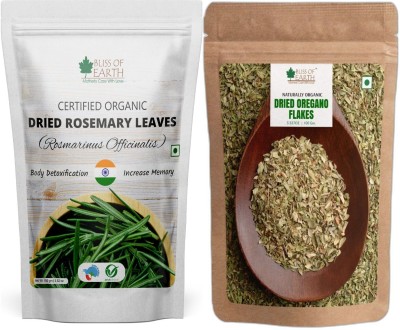 Bliss of Earth Rosemary Leaves Organic & Oregano Flakes for Seasoning On Pizza, Pasta 2x100GM(200 g)