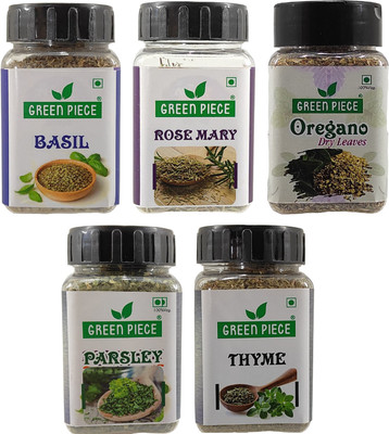 GREEN PIECE Basil ,Rose Mary and oregano,Parsley,thyme. (pake of 5)(150 g)