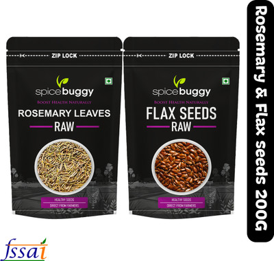 SPICEBUGGY Rosemary & Flax Seeds Combo | 100g Each | Herbal Superfood Pack(200 g)
