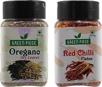 GREEN PIECE Oregano (50g) and Red Chilli/Perprica (50g) (Pack of 2)(100 g)