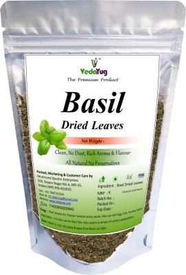 VY VedaYug Basil Leaves Dried / Italian Sweet Basil for Seasonings, Pasta, Pizza, Salads, Sauces & Soup, (Pack of 2 x 70g)(140 g)