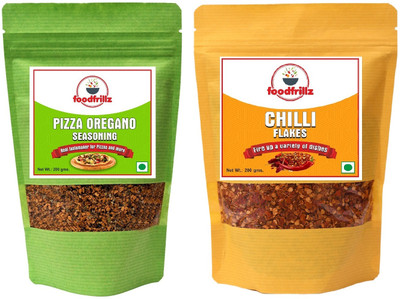 foodfrillz Pizza Seasoning & Red Chilly Flakes (200 g x 2) 400 g Combo Pack of 2(400 g)
