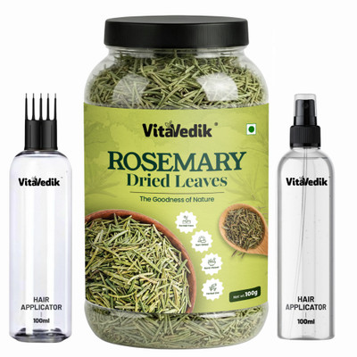VitaVedik Rosemary Dried Leaves for Hair Growth with Mist Spray & Hair Oil Applicator(100 g)