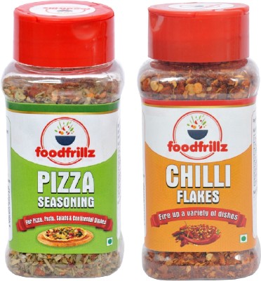 foodfrillz Chilli Flakes and Pizza Seasoning for pizza pasta Italian Combo Pack(110 g)