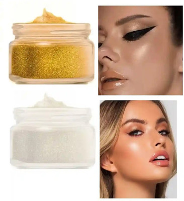REIMICHI Gold & Silver Shimmer Loose Powder Highlighter For Face Makeup Highlighter(gold, silver)