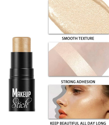 Emijun Face Makeup Shimmer Illumination Glow Highlight Highlighter Golden Highlighter(Golden)
