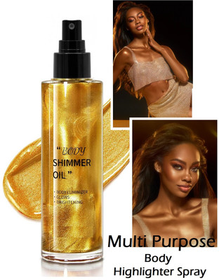Latixmat Shimmer Luminizer Glow Illuminator Quick-Drying and Non-Sticky Glitter Spray(GOLDEN)