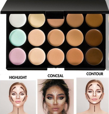 Facejewel 15 color Glow illuminating Highlighter & Contour palette Highlighter(Multicolor)
