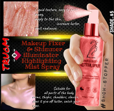 TRUOM Shimmer Body Spray & Makeup Fixer | Quick Dry | Long Lasting Highlighter(BOLLYWOOD SPARK)