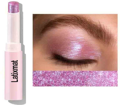 Latixmat New Multi Use Jelly Texture Fine Glitter Pink Highlighter Stick Highlighter(PInk)