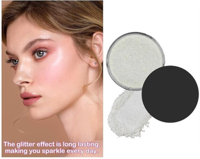 THTC FACE & BODY SHIMMERY HIGHLIGHTER POWDER WITH SWEAT LOCK FORMULA Highlighter(Silver)