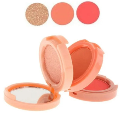 Yuency HD Baked Professional Blusher And Highlighter Eyeshadow Palette Highlighter(3in1 Multicolor Shimmer Blush Contour With Brush Kit For Face Makeup)