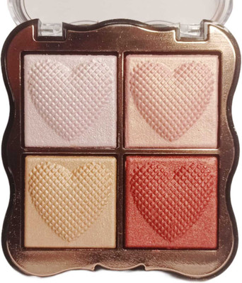 WECHARMERZ Magic Blossom 4 Color Shimmer Eyeshadow Palette Highlighter(Shade-3)