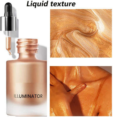 USBK Body Shimmer Liquid Glitter Highlighter Waterproof Long Lasting Highlighter(GOLDEN)