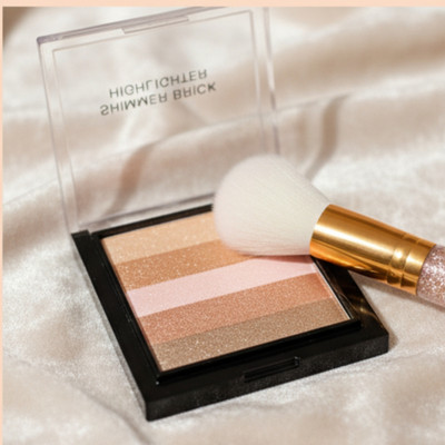 BLUST&FAMME Shimmer Brick Highlighter Palette, Pressed Powder, Forever Lit (10gm)..beauty Highlighter(multi)