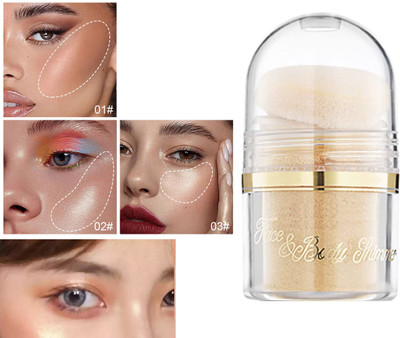 KAIASHA Glowing Shimmery Shiny Gold Highlight For Professional Look  Highlighter(golden)
