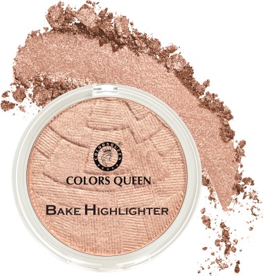 COLORS QUEEN Too Much Baked Shimmer Blusher and Highlighter for Face Makeup Highlighter(Molten Rose Gold)