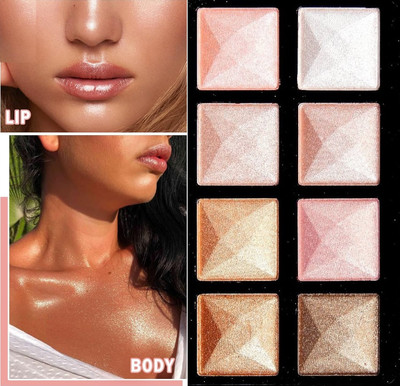 Vyomiris 8 Color Face Cheek Highlighter Makeup Palette Shimmer Highlighter(Multicolur)