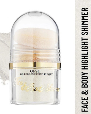 GFSU - GO FOR SOMETHING UNIQUE Power Highlighter With Puff Highlighter(Silver)