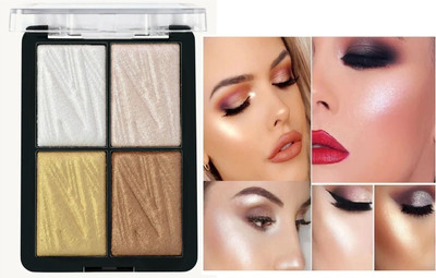YAWI 4 Shade illuminating and Blusher Palette  Highlighter(Multicolour)