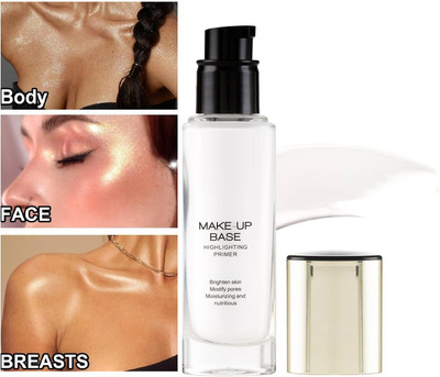 MYEONG Base Primer Highlighter Glowy Dewy Primer for Face Makeup Primer  - 40 ml(Golden)