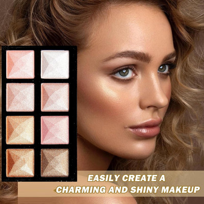 USBK Highlighter Palette | Ultra Blendable & Long Lasting | Blinding Glow Highlighter(MULTICOLOR)