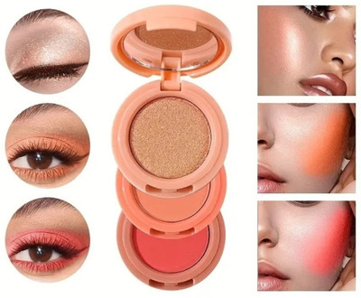GFSU - GO FOR SOMETHING UNIQUE Blush and Highlighter Kit, 3 in 1 Makeup Pressed Powder Palette Highlighter(multicolor)