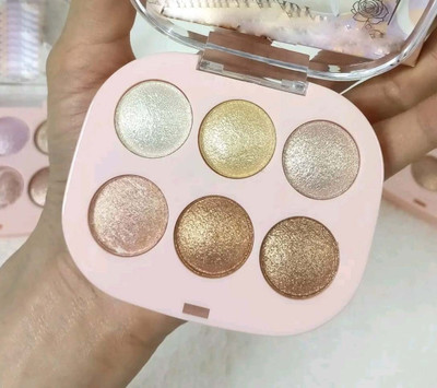 Latixmat 6 Color illuminating Backed and Blusher Palette  Highlighter(Multicolor)