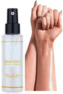GFSU New shiny Glow Illuminator face & body SILVER Spray highlighter  Highlighter(SHIMMER SILVER)