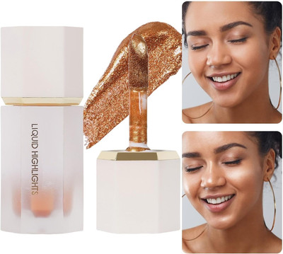 MYEONG Liquid Highlighter with Sponge Head Super Bright Waterproof Face Body Highlighter(Copper)