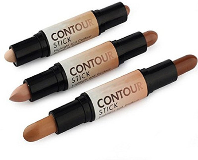 MISTY ALLE Concealer base makeup kit white contour corrector stick make up PACK OF 2 Highlighter(BRONZE)