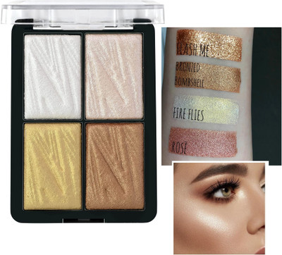 ADJD 4 Shade Illuminating Glow Brick Highlighter Palette Blusher Highlighter(Multicolor)