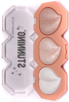 DARYUE Ultra Blendable & Long Lasting | 3 In 1 Highlighter Palette Highlighter(Multicolor)