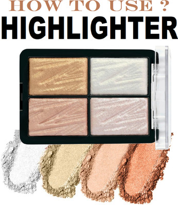 Sheny long-lasting 4-in-1 highlighter blush and highlighter palette with four shades Highlighter(MULTICOLOR)