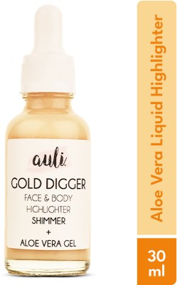 Auli Gold Digger Liquid Facial Highlighter, Non-Oily, Dewy Finish  Highlighter(Golden)