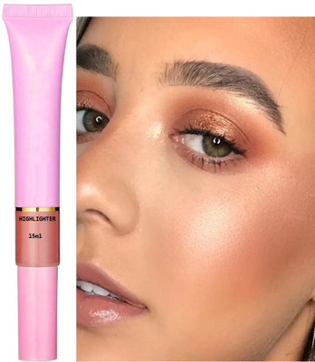ADJD Highlighter puff Liquid Highlighter For Face Makeup Illuminating Dark copper Highlighter(Dark copper)