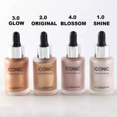 Bingeable London Iconic illuminator liquid highlighter for face glow And Body Pack of 4 Highlighter(ORIGINAL(Champagne Shimmer)GLOW(Bronze)SHINE(Pink Pearl)Blossom(Peachy Rose))
