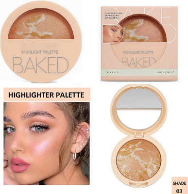 nuvya Smooth Blend Highlighting Powder Compact Highlighter(Golden)