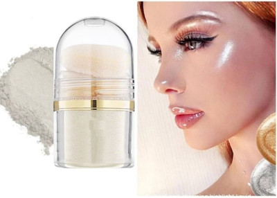 AFARAXIA Illumination Face Cool White Highlighter & Glitter Powder with Purff Highlighter(white)