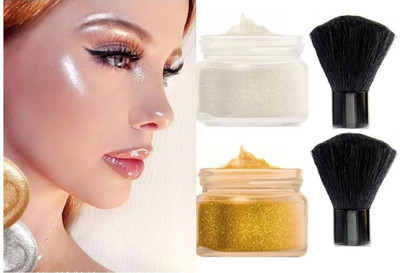 Latixmat Best Illumination Face Makeup powder Highlighter [Silver / Gold ] Highlighter2 Highlighter(Silver, Gold)