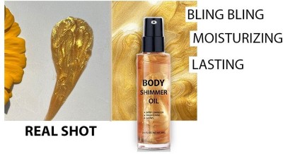 tanvi27 Best Shiny Glow Illuminating Bronzing Gold Face & Body Highlighting Spray(GOLD)