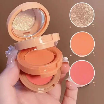 THTC 3 in 1 Blusher Highlighter Eyeshadow Palette Kit Highlighter(Multcolor)
