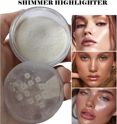 manasona Highlighter Highlight Shimmering Powder,Waterproof Long Lasting  Highlighter(Highlight Powder Palette Silver)